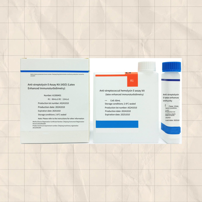 ชุดทดสอบ ASO ที่มีความรู้สึกและแม่นยําต่อสเตรปโตลิซิน O Reagent สําหรับการวัดตัวแอนไลท์ที่แม่นยํา