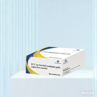 สัตว์เลี้ยงแมว FCV Ag Test Kit การตรวจหาแอนติเจนแคลิซิไวรัสแมวอย่างรวดเร็ว สายทองคอลโลอยด์สําหรับการใช้ในคลินิกและบ้าน