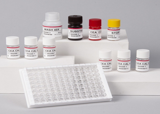 คาร์ซินอัมพริออนิก แอนติเจน CEA ELISA การทดสอบเครื่องหมายมะเร็ง KIT ห้องปฏิบัติการหรือโรงพยาบาล ความละเอียดสูง