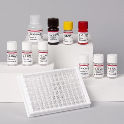 IL-6 Interleukin 6 Elisa Test Kit with 2-3 Hours Assay Time Biovantion เซรั่ม / พลาสมารูปแบบ 18 เดือน