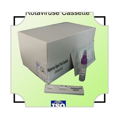 IVD Rotavirus Rapid Cassette Colloidal Gold Rapid Test สําหรับการวินิจฉัยในโรงพยาบาล 2-30C อายุการใช้ 24 เดือน