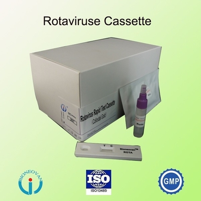 IVD Rotavirus Rapid Cassette Colloidal Gold Rapid Test สําหรับการวินิจฉัยในโรงพยาบาล 2-30C อายุการใช้ 24 เดือน