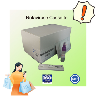 IVD Rotavirus Rapid Cassette Colloidal Gold Rapid Test สําหรับการวินิจฉัยในโรงพยาบาล 2-30C อายุการใช้ 24 เดือน