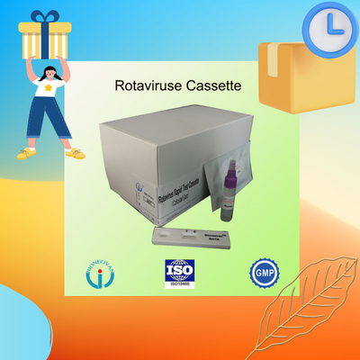 IVD Rotavirus Rapid Cassette Colloidal Gold Rapid Test สําหรับการวินิจฉัยในโรงพยาบาล 2-30C อายุการใช้ 24 เดือน