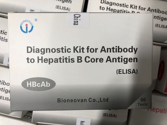 ขายร้อน สารวัดการวินิจฉัยสําหรับการใช้ในมนุษย์ ด้วย 96 การทดสอบ Hbc แอนติบอดี HBcAb Elisa Kit