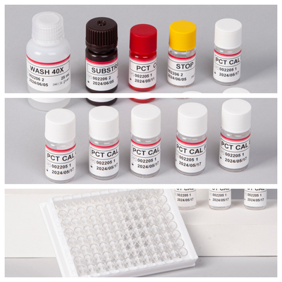 PCT ความแม่นยําสูงสําหรับวิธี ELISA ของตัวทดลองตรวจหามนุษย์ที่มีการทดสอบ 96 สําหรับโรงพยาบาล