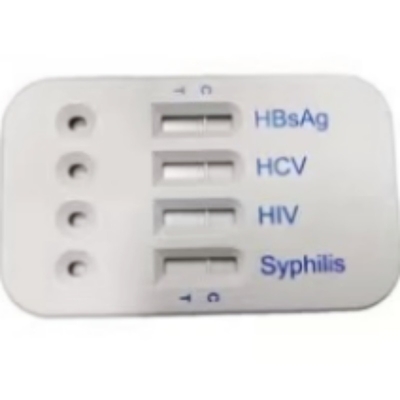 Biovantion HBsAg HCV HIV ไซฟิลิส 4 ใน 1 การ์ดทดสอบรวดเร็วสําหรับการทดสอบมนุษย์ 96 การทดสอบ การดําเนินงานง่าย