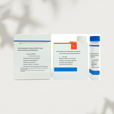 ชุดทดสอบ ASO ที่มีความรู้สึกและแม่นยําต่อสเตรปโตลิซิน O Reagent สําหรับการวัดตัวแอนไลท์ที่แม่นยํา