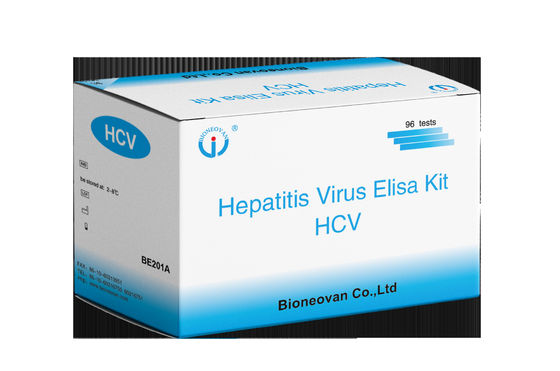 ชุดทดสอบ Elisa แอนติ-HCV ด้วยความเฉพาะสูงสําหรับ 96 การทดสอบและเวลาทดสอบ 1.5-3 ชั่วโมง