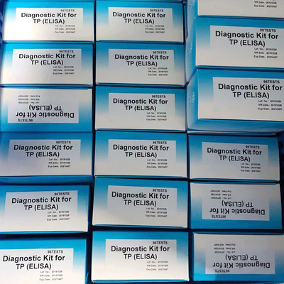 120 นาที ISO13485 ชุดทดสอบซิฟิลิสเอลิซา TP Elisa 96 ชุดทดสอบ
